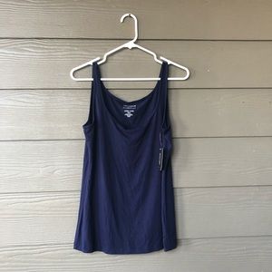 ☀NWT Lord & Taylor women's Rayon Evening Blue/Navy Cami Tank Top Size M